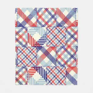 Couverture Polaire Patchwork Plaid Classique : Motif Carré