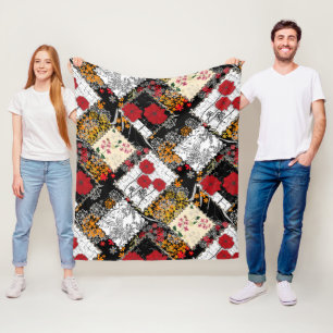 Couverture Polaire Patchwork vintage sans couture