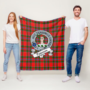 Couverture Polaire Paterson Clan Badge Tartan Plaid