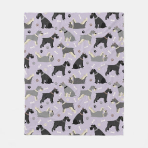Couverture Polaire Pâtes Schnauzer et Blanche en polaire