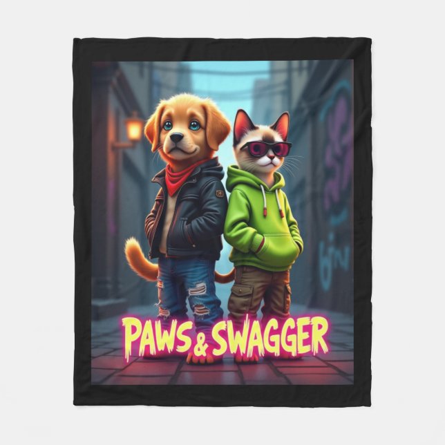 Couverture Polaire Pâtes & Swagger™ Élégante Vêtements pour animaux d (Devant)