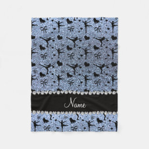 Couverture Polaire Patinage artistique bleu en pastel nommé fait sur