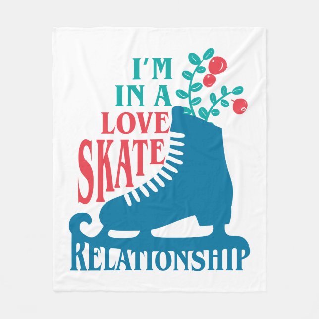 Couverture Polaire Patinage artistique mignon Je suis dans Love Skate (Devant)