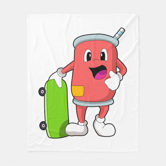 Couverture Polaire Patinage avec skateboard (Devant)