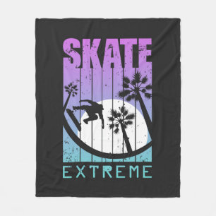 Couverture Polaire Patinage moderne Extreme Skateboard Fun Tropical