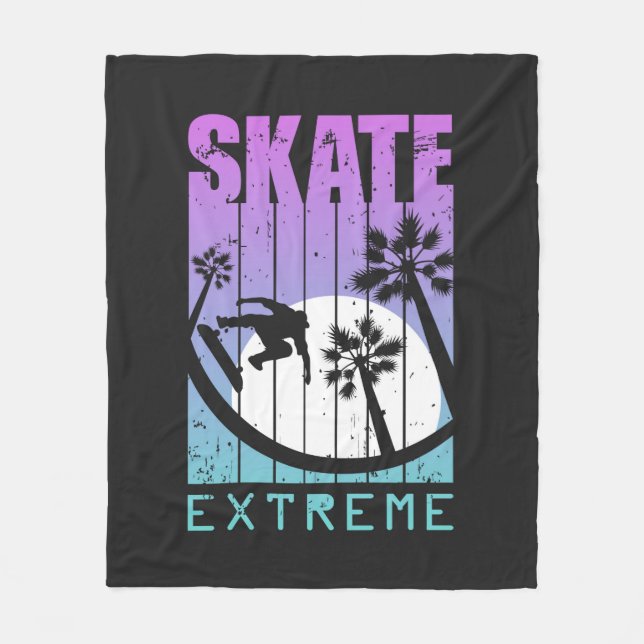 Couverture Polaire Patinage moderne Extreme Skateboard Fun Tropical (Devant)