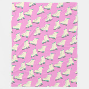 Couverture Polaire Patins sur glace en hiver Motif en rose