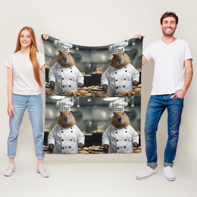Couverture Polaire Pâtisserie : La Capybara Culinaire (En situation)
