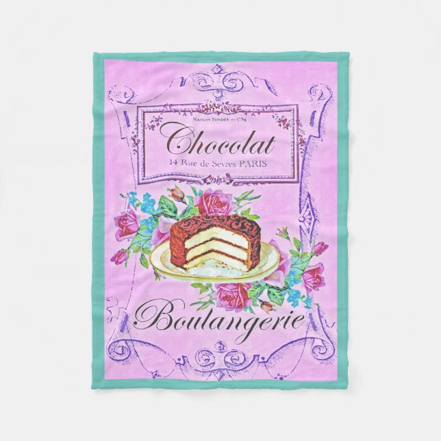 Couverture Polaire pâtisserie Victorienne chocolat pâtisserie violet  (Devant)