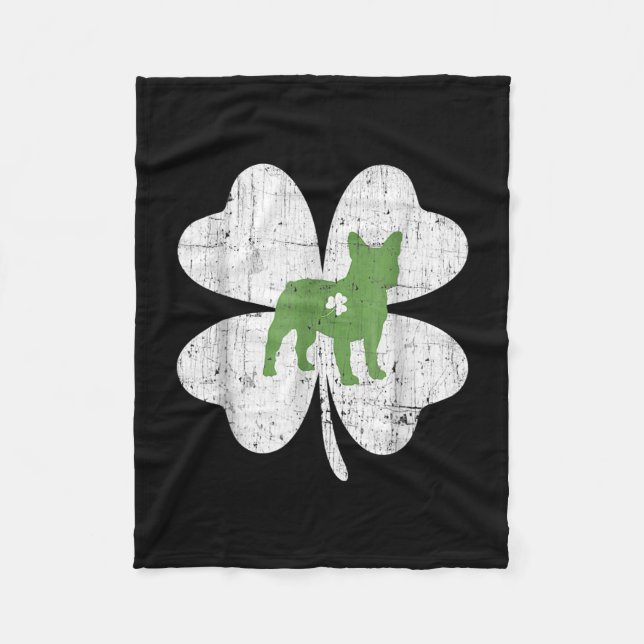 Couverture Polaire Patricks Day Boston Terrier Dog Lover Shamrock (Devant)