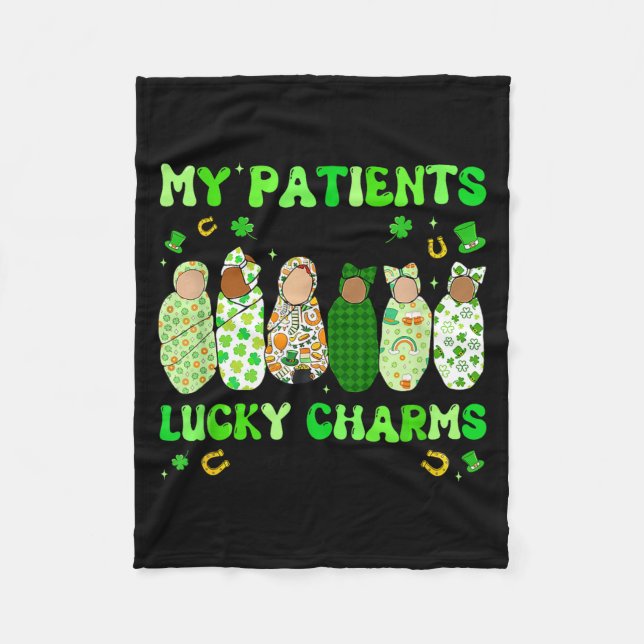 Couverture Polaire Patrick's Day Nurse My Patients Are My Lucky Nicu  (Devant)