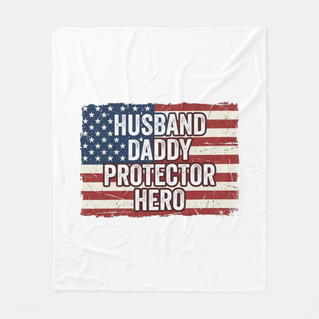 Couverture Polaire Patriotic Husband Daddy Protector Hero Flag Shirt  (Devant)