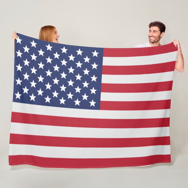 Couverture Polaire Patriotique États-Unis Drapeau Blanket - American  (En situation)