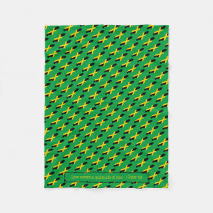 Couverture Polaire Patriotique JAMAICA DRAPEAU VERT personnalisable