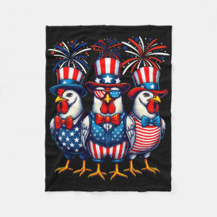 Couverture Polaire Patriotique Poulets Usa Drapeau Poulets Adulte 4èm