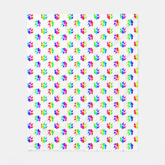Couverture Polaire Patte de loup arc-en-ciel