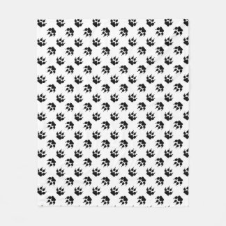 Couverture Polaire Patte de loup noir et blanc