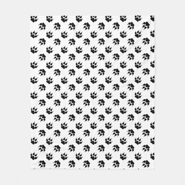 Couverture Polaire Patte de loup noir et blanc  (Devant)