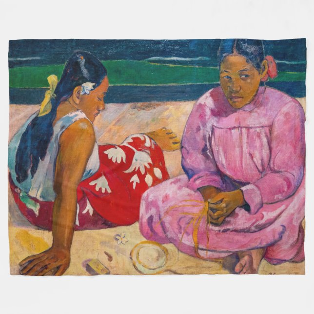 Couverture Polaire Paul Gauguin - Femmes tahitiennes sur la plage (Devant (Horizontal))