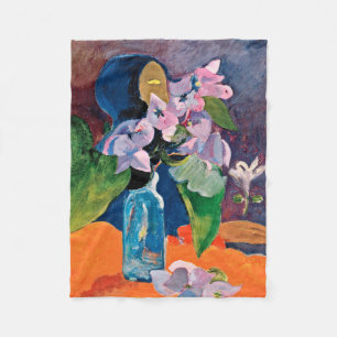 Couverture Polaire Paul Gauguin - la vie toujours avec les fleurs et