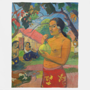 Couverture Polaire Paul Gauguin - Une femme tenant un fruit