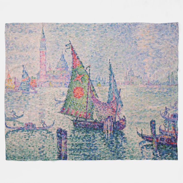 Couverture Polaire Paul Signac - La Voile verte (Devant (Horizontal))