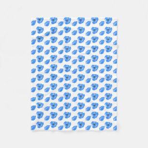 Couverture Polaire Pavot bleu Fleurs été motif nature