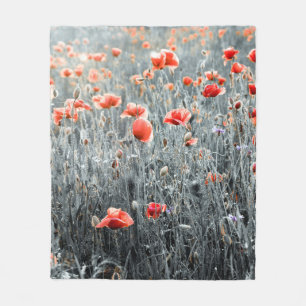 Couverture Polaire Pavot fleur sauvage