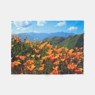 Couverture Polaire Pavots de Californie Couvrant un Versant