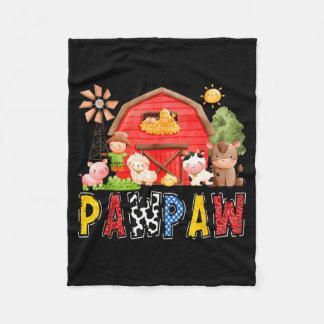 Couverture Polaire Pawpaw Ferme Rouge Vache Anniversaire Garçon Famil