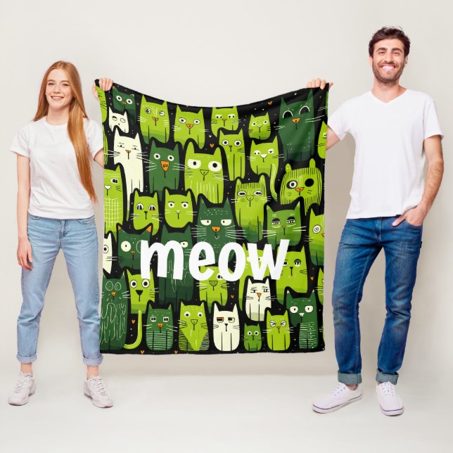 Couverture Polaire Pawsitly Cosy : Mignonne Drôle Amoureux des chats  (En situation)