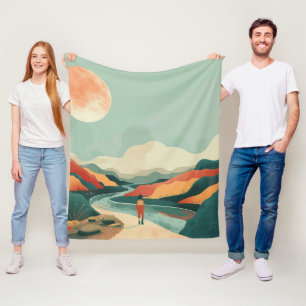 Couverture Polaire Paysage Abstrait de Boho (14)