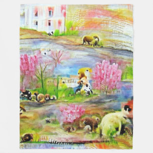 Couverture Polaire Paysage aquarelle