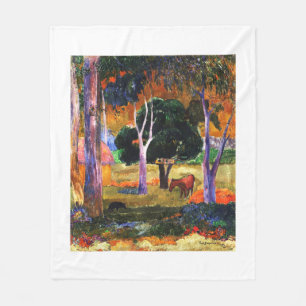 Couverture Polaire Paysage avec un cochon et un cheval Peinture célèb