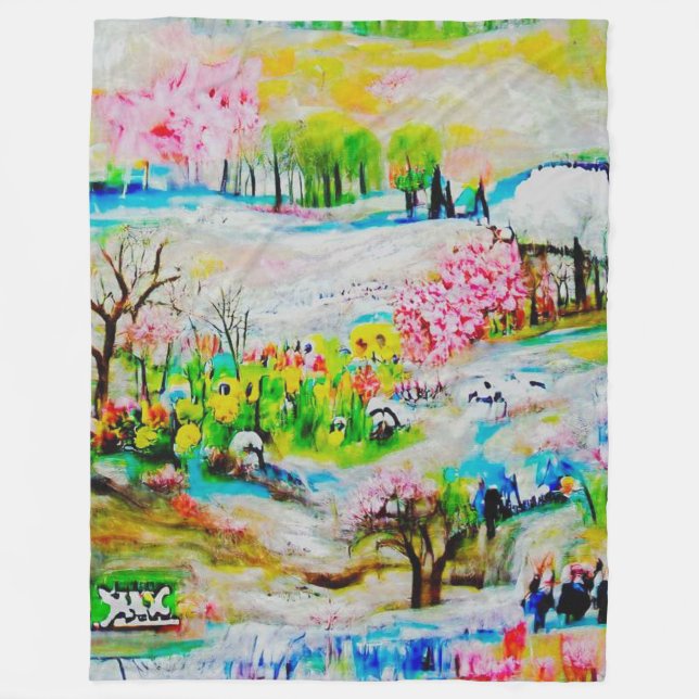 Couverture Polaire Paysage d'aquarelle 2 (Devant)