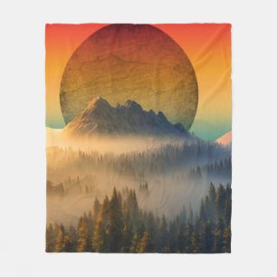 COUVERTURE POLAIRE PAYSAGE DE COUCHER DE SOLEIL NATURE FORET AUBE MON