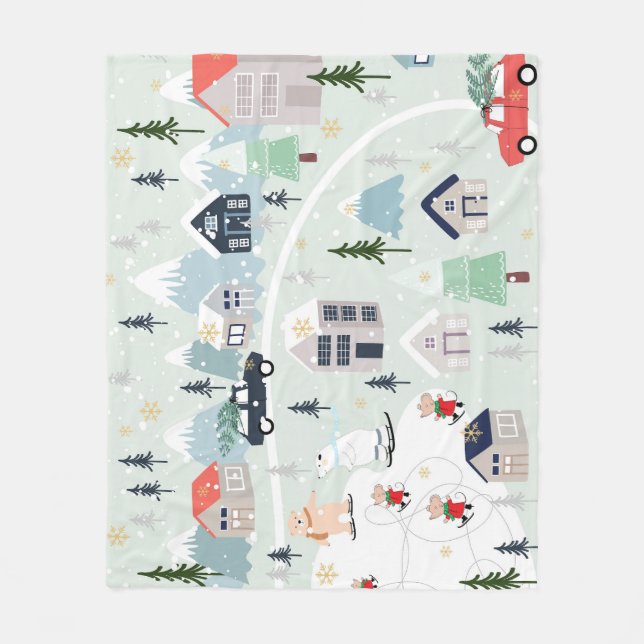 Couverture Polaire Paysage d'hiver de l'ours polaire, arrière - plan  (Devant)