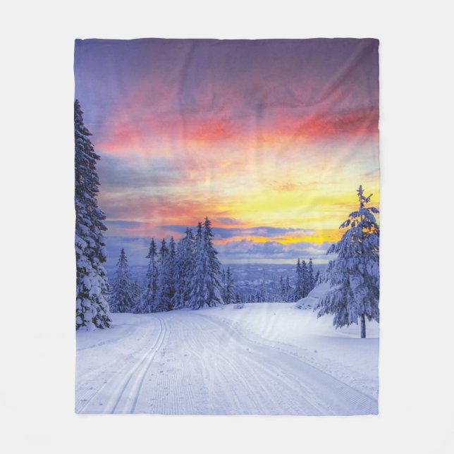 Couverture Polaire Paysage hivernal (Devant)
