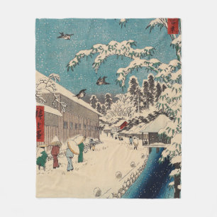 Couverture Polaire Paysage hivernal d'Hiroshige japon ukiyo-e antique