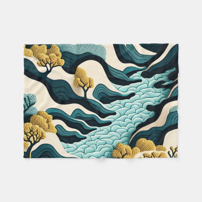 Couverture Polaire Paysage moderne (Devant (Horizontal))