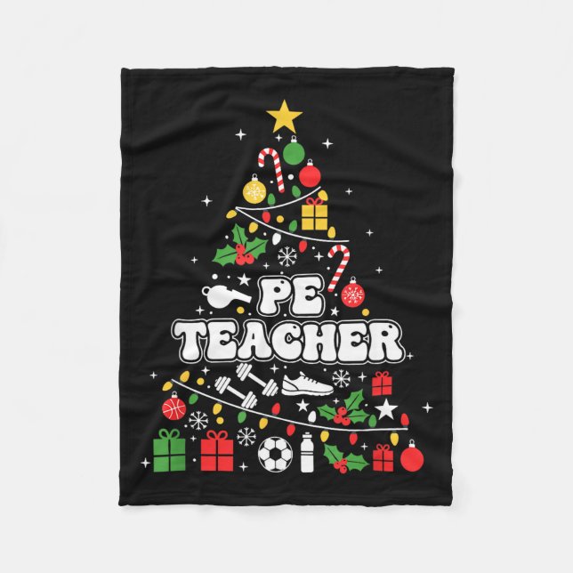 Couverture Polaire Pe Physical Education Teacher Christmas Tree Women (Devant)