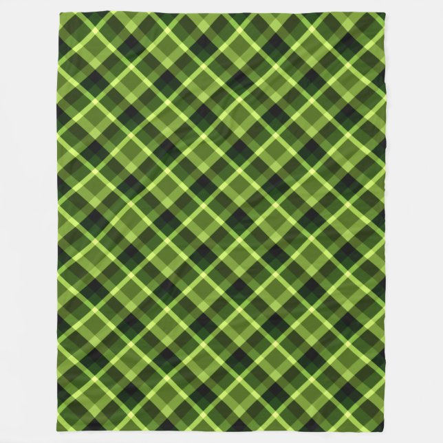 Couverture Polaire Pea Green Plaid Motif large polaire Blanche (Devant)