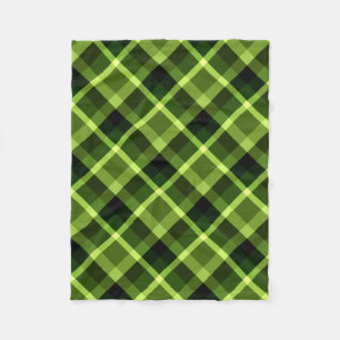Couverture Polaire Pea Green Plaid Motif petite polaire Blanche