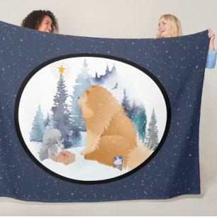 Couverture Polaire PEACE Chow vacances ovale bleu
