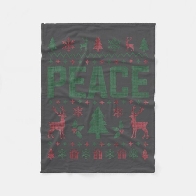Couverture Polaire Peace I Come In Peace Couple Matching Ugly Christm (Devant)