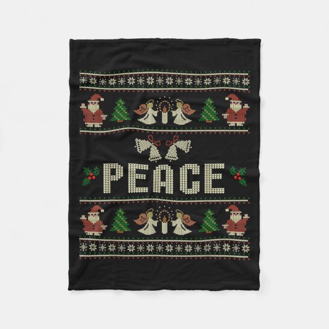 Couverture Polaire Peace I Come In Peace Couple Matching Ugly Christm (Devant)