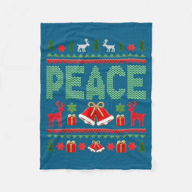 Couverture Polaire Peace I Come In Peace Couple Matching Ugly Christm (Devant)