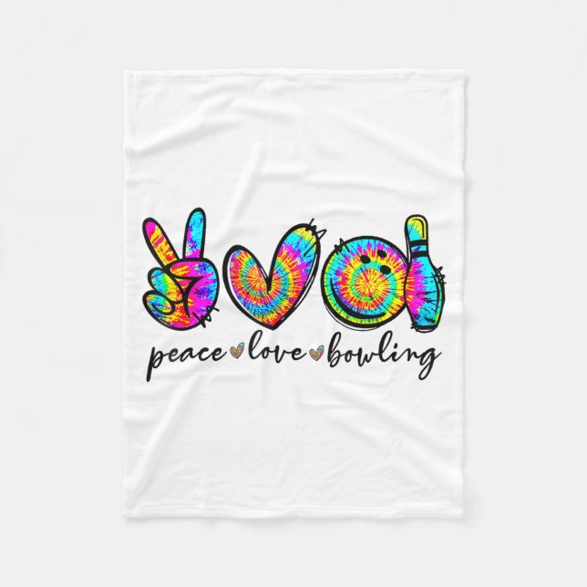 Couverture Polaire Peace Love Bowling Tie Dye Funny Bowling Lovers  (Devant)