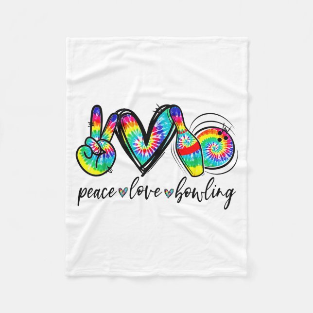 Couverture Polaire Peace Love Bowling Tie Dye Funny Bowling Lovers  (Devant)