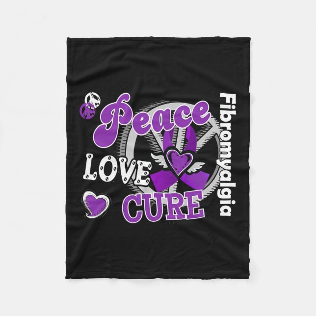 Couverture Polaire Peace Love Cure (Devant)